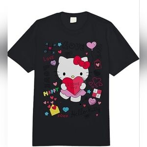 Hello Kitty Love Notes Valentine T Shirt Cotton Clothes Novelty Short Sleeve 6X